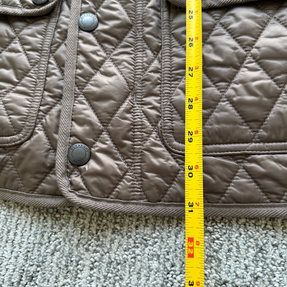 Men's Burberry Brit Russell Quilted Jacket w/plaid lining (Olive/Brown color) - Picture 14 of 16